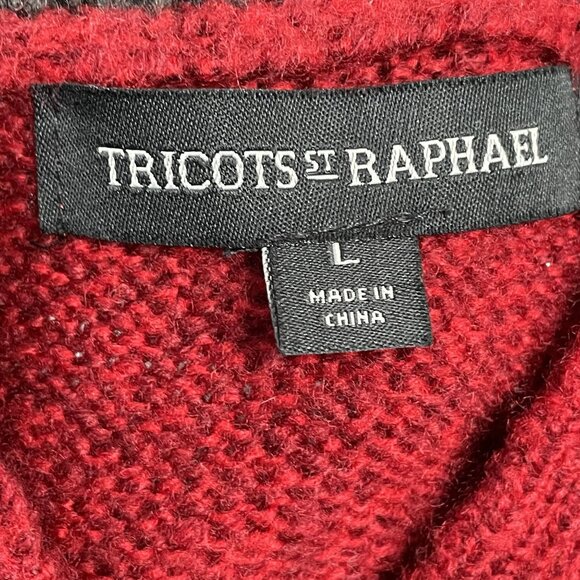 Tricots St Rapheal Sweater Mens Large 1/4 Button Down Winter Pullover - Picture 3 of 7